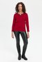 Women's Colored Floral Embroidered Collar Blouse Red