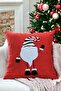 43X43 Christmas Throw Pillow Cover Red Punch Pattern New Year Santa Claus Dwarf Santa Claus Punch 06