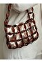 Coffee Satin Lined Casual Bag Evening Dress-Event Bag Handbag Shoulder Bag