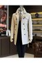Italian Style Slim Fit Seasonal Men's Trench Coat Coat Stone T11335 - 4
