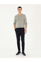 Light Gray Melange Slim Fit Crew Neck Basic Knitwear Sweater 50296575-Vr091 - 4
