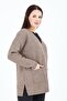 Women's V-Neck Mink Buttoned Pocket Knitted Wool Mother Knitwear Short Cardigan - 4