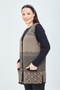 Women's Short Mink Patterned Knitwear Buttoned Pocket Winter Mother Vest - 4
