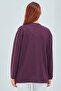 Women's Plum Seasonal Pocket Buttoned Short Combed Cotton Cardigan - 7