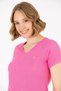 Women's Pink V-Neck T-Shirt 50262532-Vr041 - 2