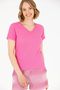 Women's Pink V-Neck T-Shirt 50262532-Vr041
