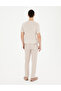 Beige Slim Fit Linen Blended Canvas Trousers 50284261-Vr011 - 4