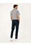 Navy Blue Carrot Fit 100% Linen Canvas Trousers 50285714-Vr033 - 4