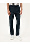 Navy Blue Carrot Fit 100% Linen Canvas Trousers 50285714-Vr033 - 2