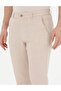 Beige Slim Fit Linen Blended Canvas Trousers 50284261-Vr011 - 6