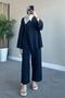 Navy Blue Linen Set - Thin String