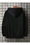 3 İplik New York Cheerful Thick Winter Sweatshirt - Black Printed Oversize Hoodie with Raised Pockets - 2