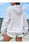 Basic Plain Thick Winter Sweatshirt - White Oversized Hoodie with Pockets - 3