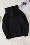 3 İplik Shark Thick Winter Sweatshirt - Black Printed Oversize Hoodie with Raised Pockets - 2