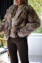 Brown Fur Jacket - Brown Transition - 3
