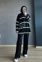 Two-Colored Knitwear Set Black