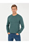 Green Slim Fit Crew Neck Basic Knitwear Sweater 50257290-Vr054