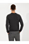 Gray Melange Slim Fit Crew Neck Basic Knitwear Sweater 50257290-Vr086 - 5