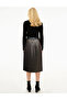 Dark Gray Woven Skirt 50209375-Vr080 - 3
