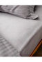 Elicia Double Striped Satin Bed Sheet Pieces Duvet Cover Set - 4