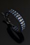 Natural Stone Hematite Blue Edge Stripe Bracelet - 2