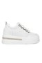 25Y492 Women's Genuine Leather High Sole Stone Sneaker Sports Shoes