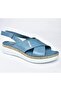 231532 Women's Genuine Leather Feta Cross Strap Sandals - 6