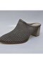 N338 Women's Genuine Leather Closed Toe Heeled Slippers - 3