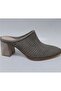 N338 Women's Genuine Leather Closed Toe Heeled Slippers