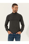 Gray Melange Slim Fit Half Turtleneck Sweater 50241465-Vr086 - 3