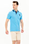 Men's Turquoise Basic Polo Neck T-Shirt 50263001-Vr093