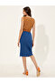 Cobalt Blue Slit Detailed Skirt 50246275 -Vr045 - 4