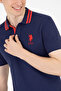 Men's Navy Blue Basic Polo Collar T-Shirt 50263001 -Vr033 - 7