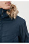 Dark Blue Long Parka with Fur Collar Regular Fit / Normal Cut 0110105-70490 - 8