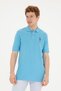 Men's Regular Fit Polo Neck Turquoise T-Shirt 50263420-Vr093 - 3