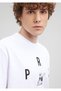 Printed White T-Shirt Loose Fit / Loose Relaxed Fit0612176-620 - 5