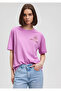 Purple Back Printed Loose Cut T-Shirt -1612527-70584
