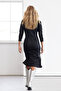 Siyah Fitted/Vücuda Oturan Midi Örme Elbise TWOAW25EL00304 - 3