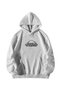 Unisex White Travis Scott Boss Printed Oversize Hoodie with Kangaroo Pocket - 2