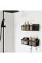 Bathroom Adhesive Bathroom Shelf, 2-Piece Bathroom Organizer, Shower Shelf Organizer Shampoo Rack, Plastic - 5