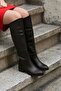 Lisbon Real Leather Back Zipper Boots - 8