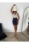 WOMEN'S MINI LENGTH SUEDE SKIRT WITH BELT, ABOVE THE KNEE - 6