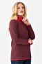 Women's Collar Collar Colorful Striped One Side Slit Buttoned Sweater Red - 7