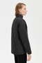 Women's Short Quilted Jacket with Snap Front and Onion Pattern, Black - 6