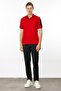 Men's Polo Collar T-Shirt with Shoulder Stripes Red - 2