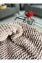 Milky Brown Hand Knitted Blanket - 4
