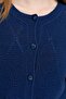 Women's Crew Neck Front Diamond Knit Seamless Wool Cardigan Indigo - 6