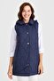 Women's Hooded Quilted Vest Navy Blue - 5