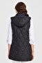 Women's Hooded Quilted Vest Black - 7