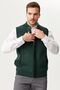 Men's Judge Collar Pique Jacquard Zippered Wool Vest Green - 3